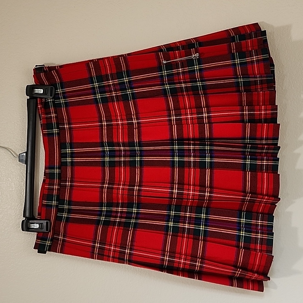 The Scotch House Skirt Pure Wool Pleated Plaid Academia Kilt Style size US 12